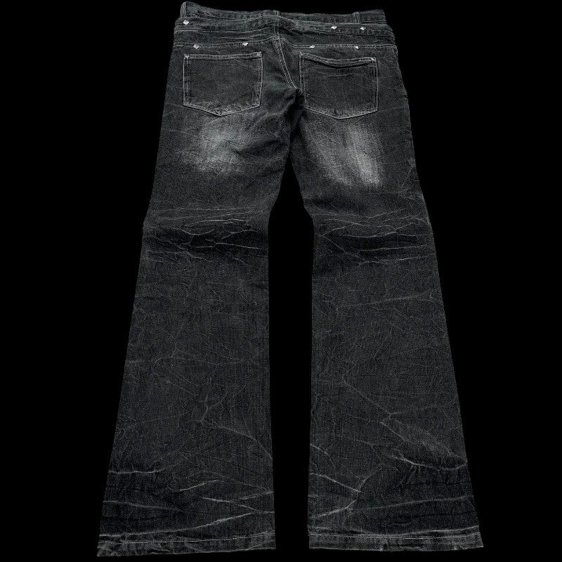 DOUBLE WAIST DISTRESSED JEANS