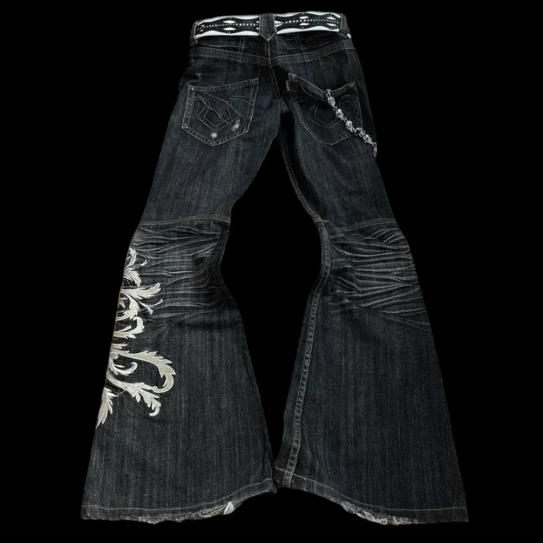 TATTOO FLARED JEANS
