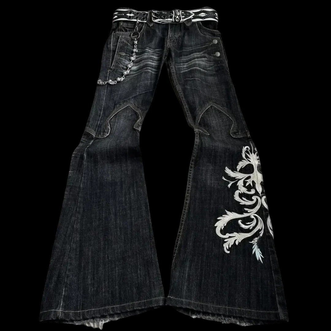 TATTOO FLARED JEANS
