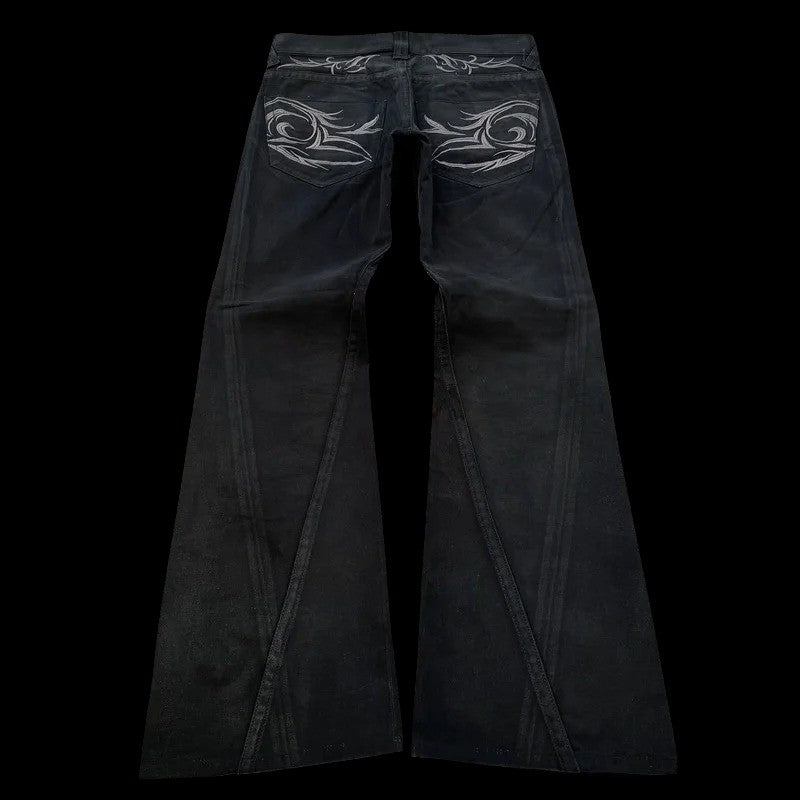 WAXED FLARED JEANS