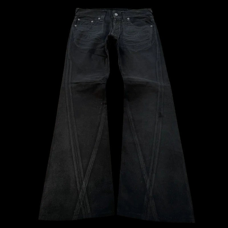 WAXED FLARED JEANS
